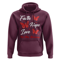 Faith Hope Love HIV AIDS Awareness Butterfly Gift Hoodie - Wonder Print Shop
