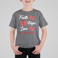 Faith Hope Love HIV AIDS Awareness Butterfly Gift T Shirt For Kid - Wonder Print Shop