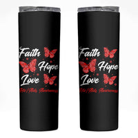 Faith Hope Love HIV AIDS Awareness Butterfly Gift Skinny Tumbler - Wonder Print Shop