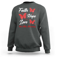 Faith Hope Love HIV AIDS Awareness Butterfly Gift Sweatshirt - Wonder Print Shop