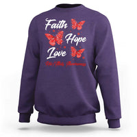Faith Hope Love HIV AIDS Awareness Butterfly Gift Sweatshirt - Wonder Print Shop
