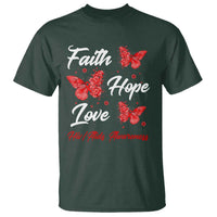 Faith Hope Love HIV AIDS Awareness Butterfly Gift T Shirt - Wonder Print Shop