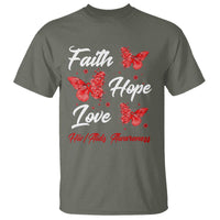 Faith Hope Love HIV AIDS Awareness Butterfly Gift T Shirt - Wonder Print Shop