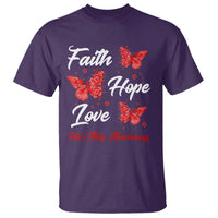 Faith Hope Love HIV AIDS Awareness Butterfly Gift T Shirt - Wonder Print Shop