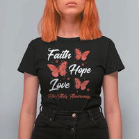 Faith Hope Love HIV AIDS Awareness Butterfly Gift T Shirt For Women - Wonder Print Shop