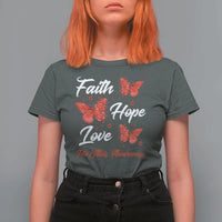 Faith Hope Love HIV AIDS Awareness Butterfly Gift T Shirt For Women - Wonder Print Shop