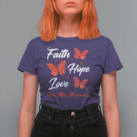 Faith Hope Love HIV AIDS Awareness Butterfly Gift T Shirt For Women - Wonder Print Shop