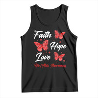Faith Hope Love HIV AIDS Awareness Butterfly Gift Tank Top - Wonder Print Shop