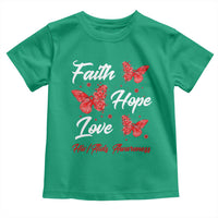 Faith Hope Love HIV AIDS Awareness Butterfly Gift Toddler T Shirt - Wonder Print Shop