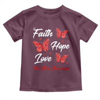 Faith Hope Love HIV AIDS Awareness Butterfly Gift Toddler T Shirt - Wonder Print Shop