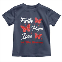 Faith Hope Love HIV AIDS Awareness Butterfly Gift Toddler T Shirt - Wonder Print Shop