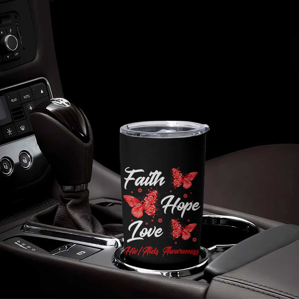 Faith Hope Love HIV AIDS Awareness Butterfly Gift Tumbler Cup - Wonder Print Shop