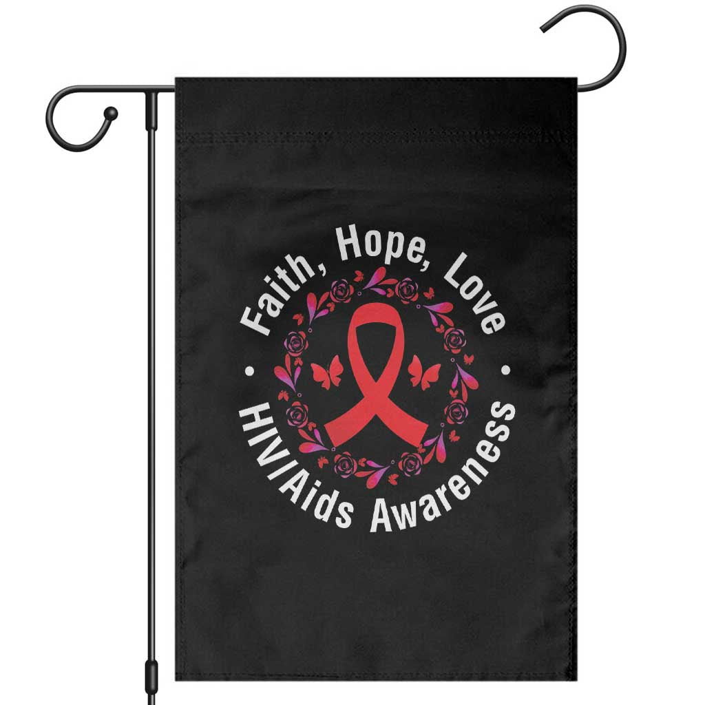 HIV Awareness Empowerment Gift Garden Flag Faith Hope Love - Wonder Print Shop