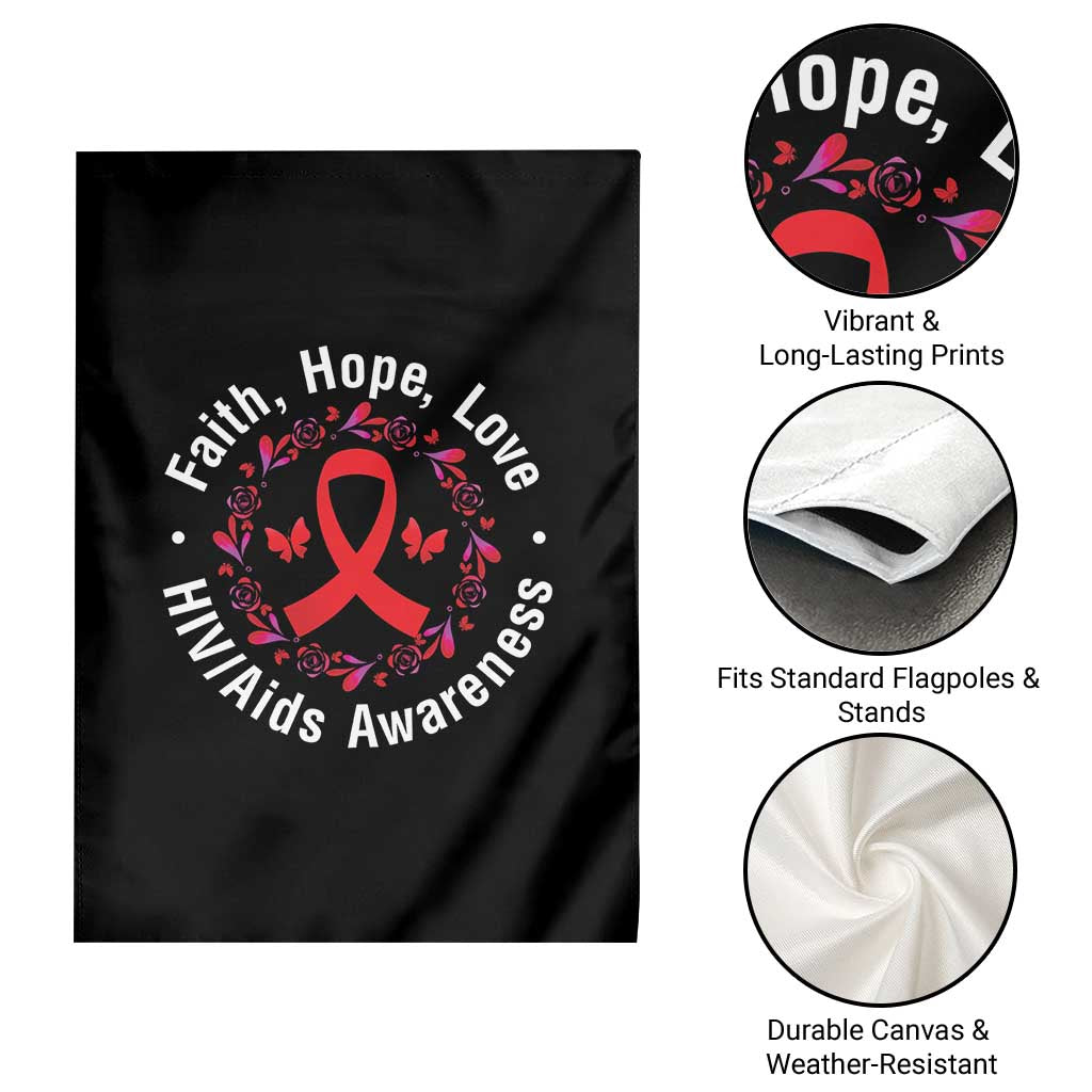 HIV Awareness Empowerment Gift Garden Flag Faith Hope Love - Wonder Print Shop