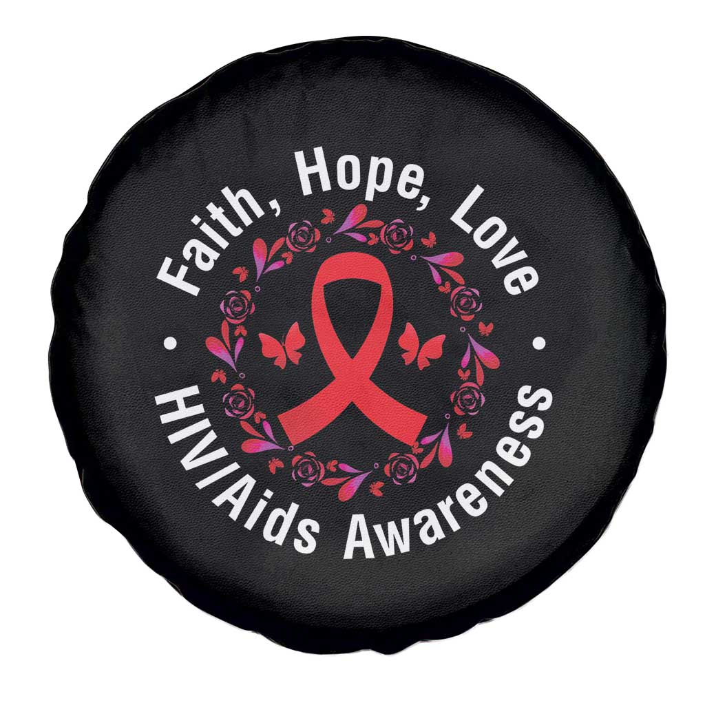 HIV Awareness Empowerment Gift Spare Tire Cover Faith Hope Love - Wonder Print Shop