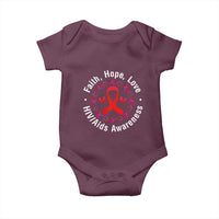 HIV Awareness Empowerment Gift Baby Onesie Faith Hope Love - Wonder Print Shop