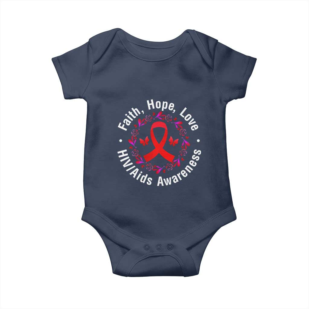 HIV Awareness Empowerment Gift Baby Onesie Faith Hope Love - Wonder Print Shop