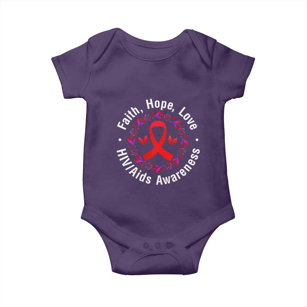 HIV Awareness Empowerment Gift Baby Onesie Faith Hope Love - Wonder Print Shop