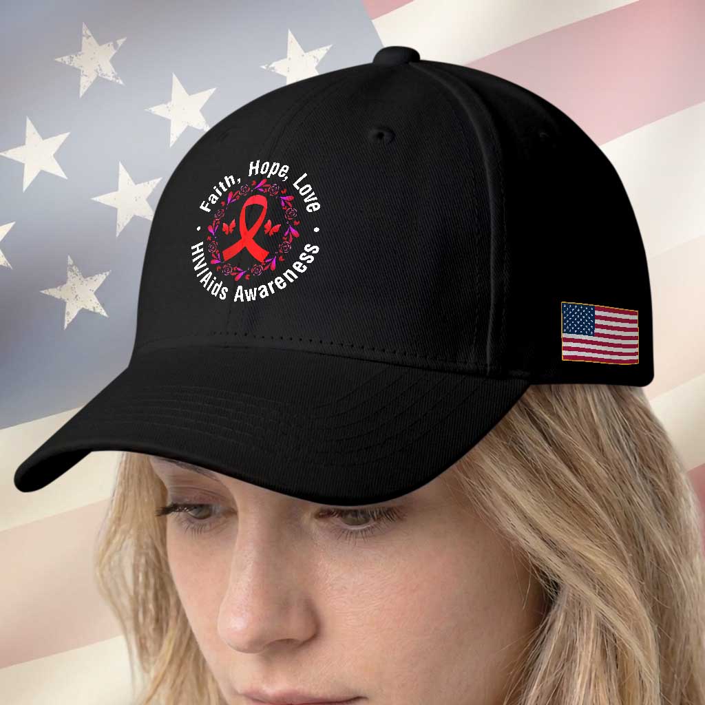HIV Awareness Empowerment Gift Baseball Cap Faith Hope Love