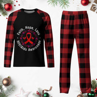 HIV Awareness Empowerment Gift Plaid Pajama Set Faith Hope Love - Wonder Print Shop