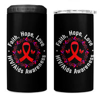 HIV Awareness Empowerment Gift 4 in 1 Can Cooler Tumbler Faith Hope Love - Wonder Print Shop