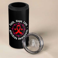HIV Awareness Empowerment Gift 4 in 1 Can Cooler Tumbler Faith Hope Love - Wonder Print Shop
