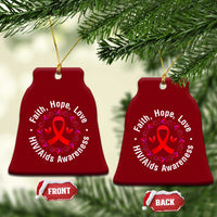 HIV Awareness Empowerment Gift Ceramic Ornament Faith Hope Love - Wonder Print Shop