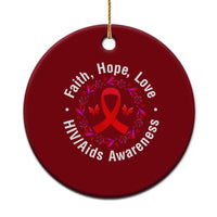HIV Awareness Empowerment Gift Ceramic Ornament Faith Hope Love - Wonder Print Shop