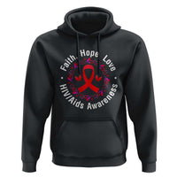 HIV Awareness Empowerment Gift Hoodie Faith Hope Love - Wonder Print Shop