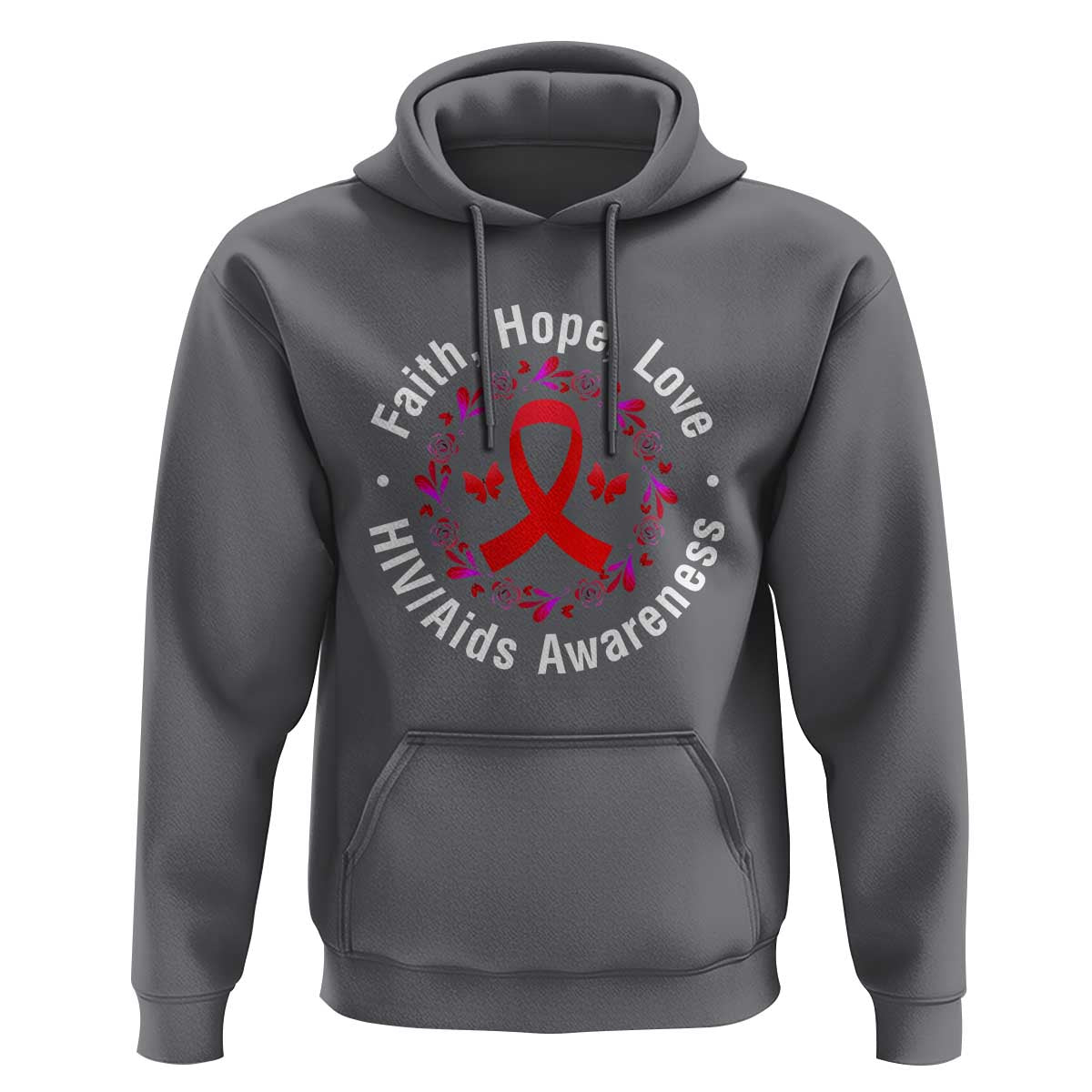 HIV Awareness Empowerment Gift Hoodie Faith Hope Love - Wonder Print Shop