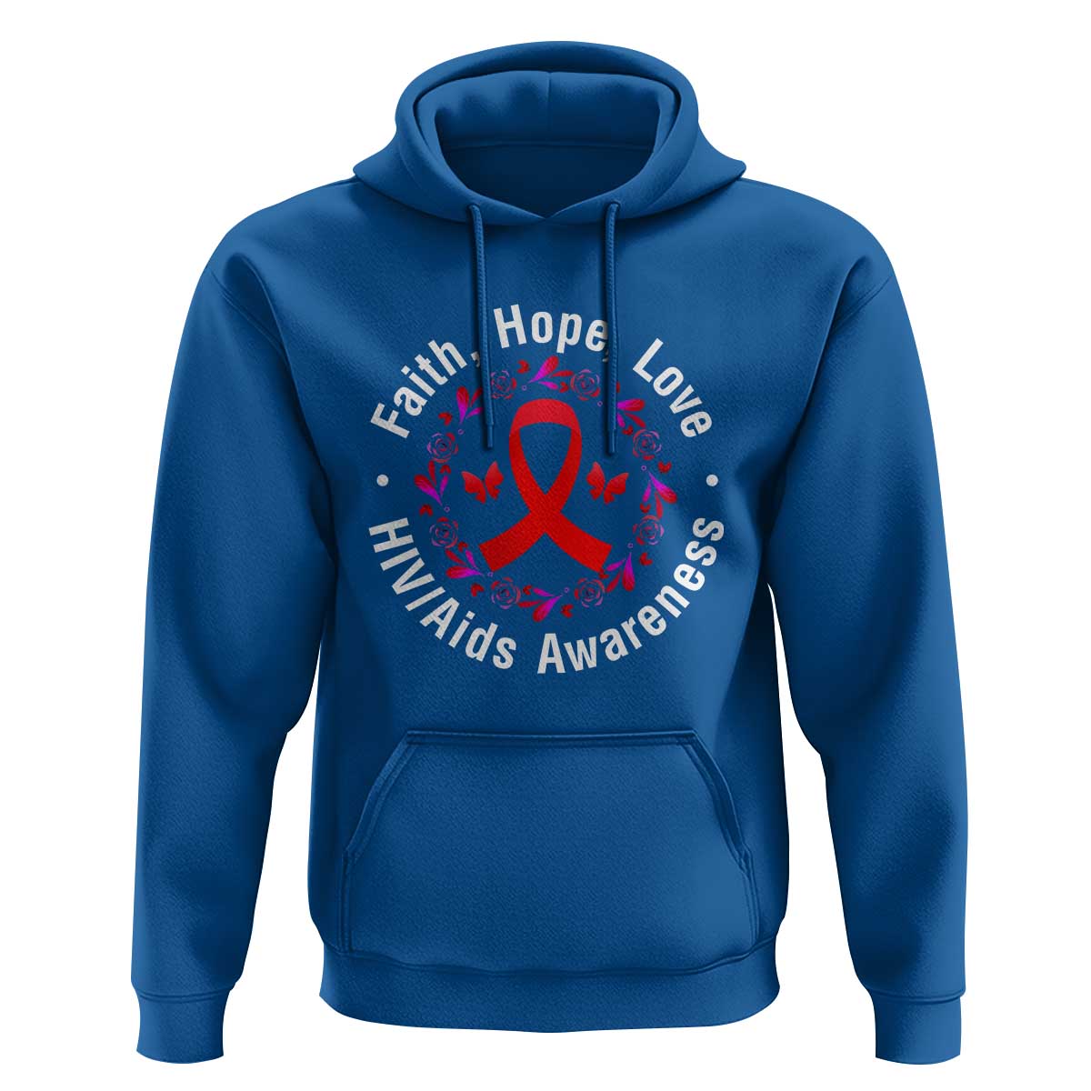HIV Awareness Empowerment Gift Hoodie Faith Hope Love - Wonder Print Shop