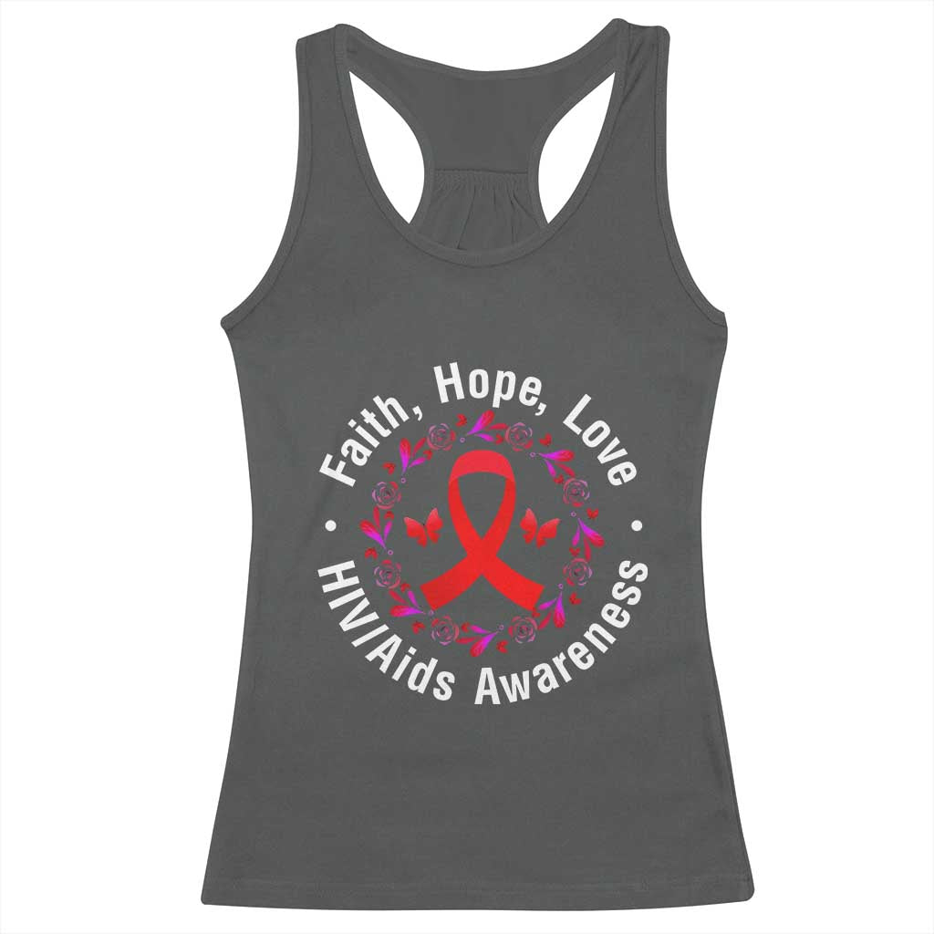 HIV Awareness Empowerment Gift Racerback Tank Top Faith Hope Love - Wonder Print Shop