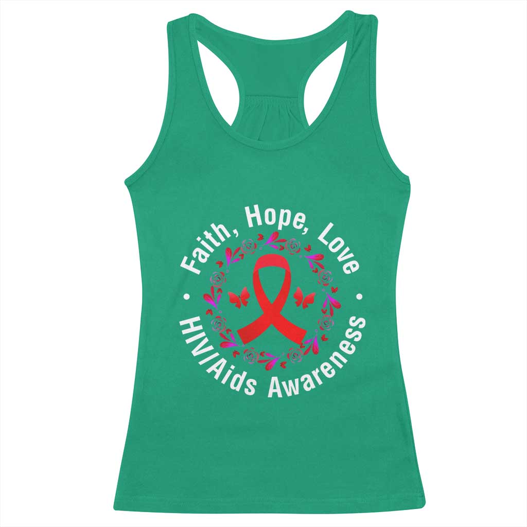HIV Awareness Empowerment Gift Racerback Tank Top Faith Hope Love - Wonder Print Shop