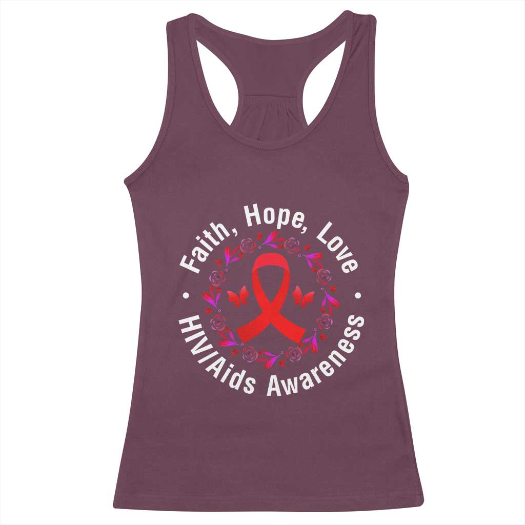 HIV Awareness Empowerment Gift Racerback Tank Top Faith Hope Love - Wonder Print Shop