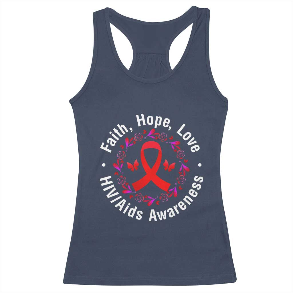 HIV Awareness Empowerment Gift Racerback Tank Top Faith Hope Love - Wonder Print Shop