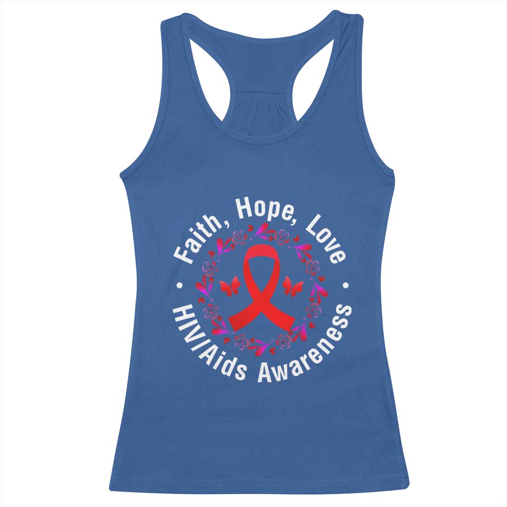 HIV Awareness Empowerment Gift Racerback Tank Top Faith Hope Love - Wonder Print Shop