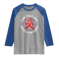 HIV Awareness Empowerment Gift Raglan Shirt Faith Hope Love - Wonder Print Shop