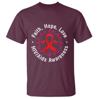 HIV Awareness Empowerment Gift T Shirt Faith Hope Love - Wonder Print Shop