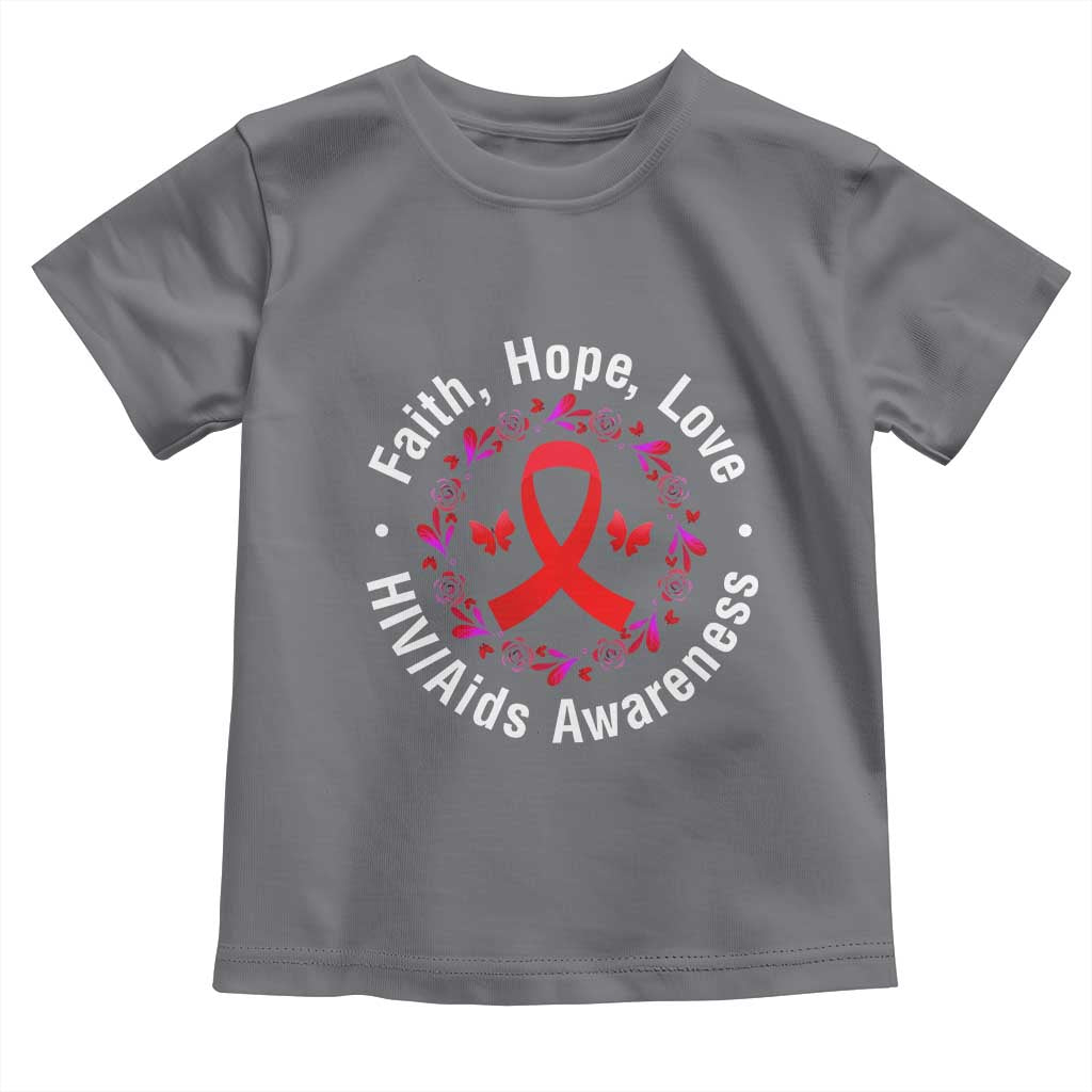 HIV Awareness Empowerment Gift Toddler T Shirt Faith Hope Love - Wonder Print Shop