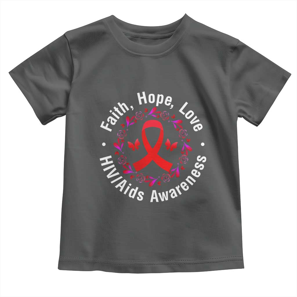 HIV Awareness Empowerment Gift Toddler T Shirt Faith Hope Love - Wonder Print Shop