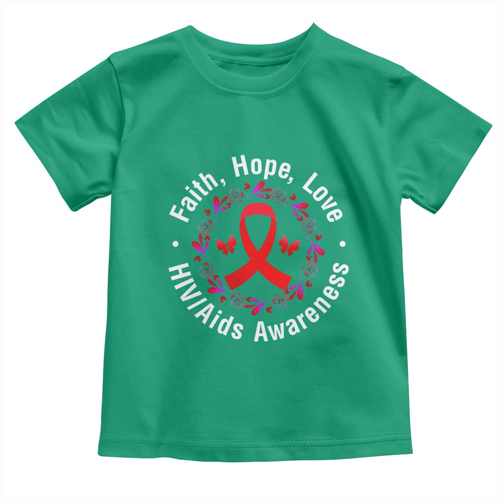 HIV Awareness Empowerment Gift Toddler T Shirt Faith Hope Love - Wonder Print Shop