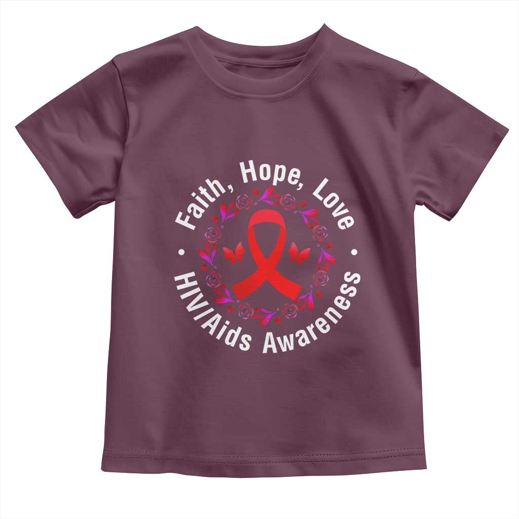 HIV Awareness Empowerment Gift Toddler T Shirt Faith Hope Love - Wonder Print Shop