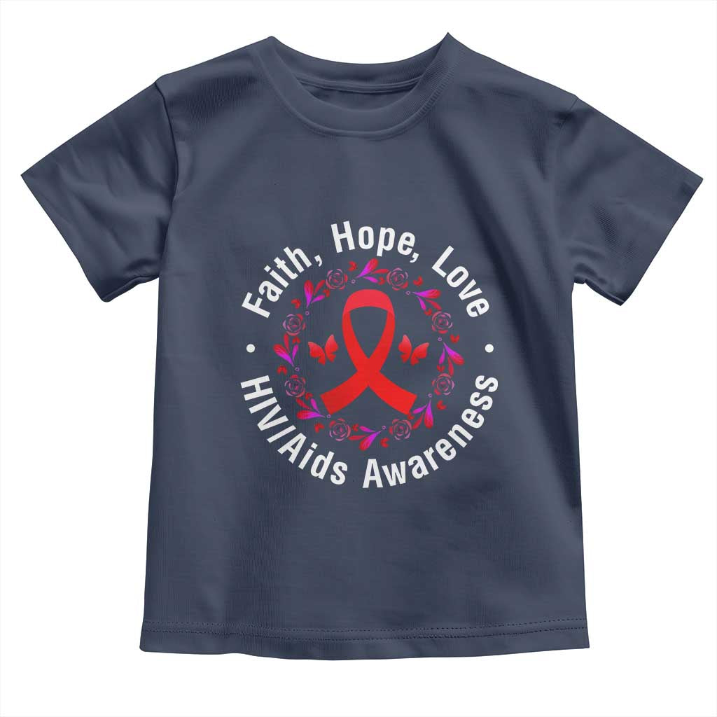 HIV Awareness Empowerment Gift Toddler T Shirt Faith Hope Love - Wonder Print Shop