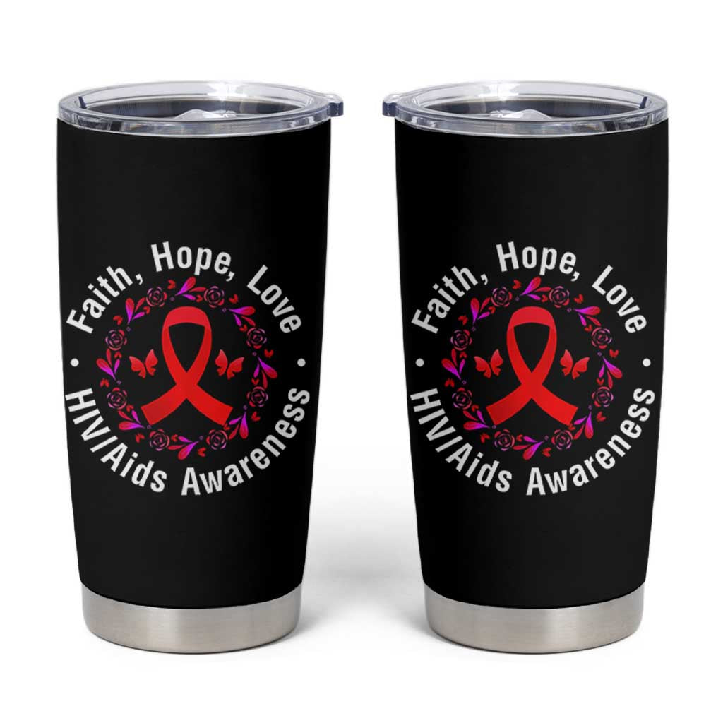 HIV Awareness Empowerment Gift Tumbler Cup Faith Hope Love - Wonder Print Shop