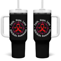 HIV Awareness Empowerment Gift Tumbler With Handle Faith Hope Love - Wonder Print Shop