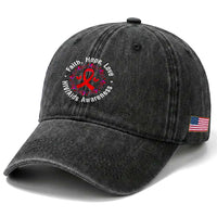HIV Awareness Empowerment Gift Washed Cotton Baseball Cap Faith Hope Love