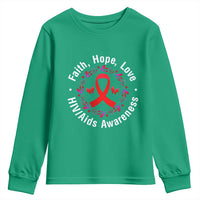 HIV Awareness Empowerment Gift Youth Sweatshirt Faith Hope Love - Wonder Print Shop