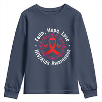 HIV Awareness Empowerment Gift Youth Sweatshirt Faith Hope Love - Wonder Print Shop