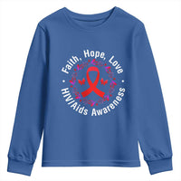 HIV Awareness Empowerment Gift Youth Sweatshirt Faith Hope Love - Wonder Print Shop