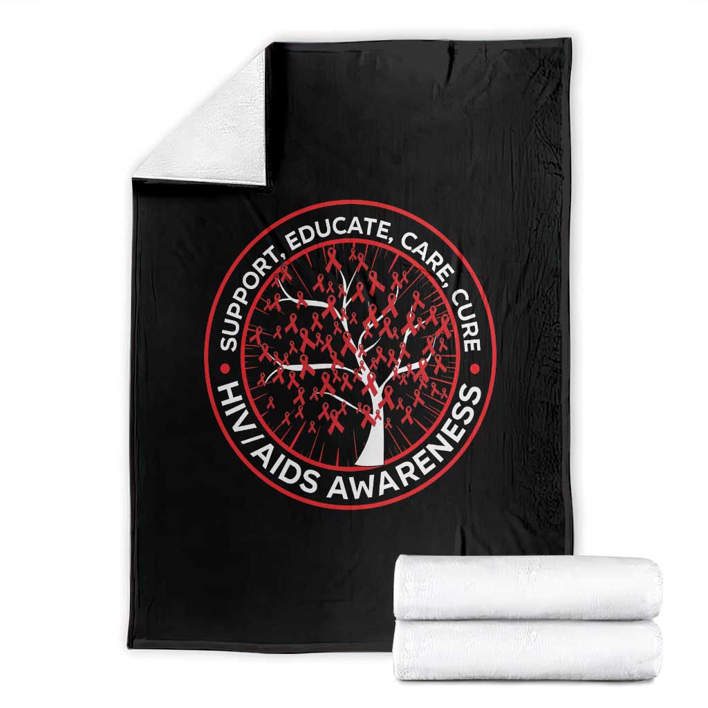 HIV AIDS Awareness Empowerment Gift Throw Blanket Support Educate Care Cure - Wonder Print Shop